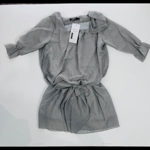 FINEJO / WOMEN'S RUFFLE SHEER MINI DRESS SIZE: M